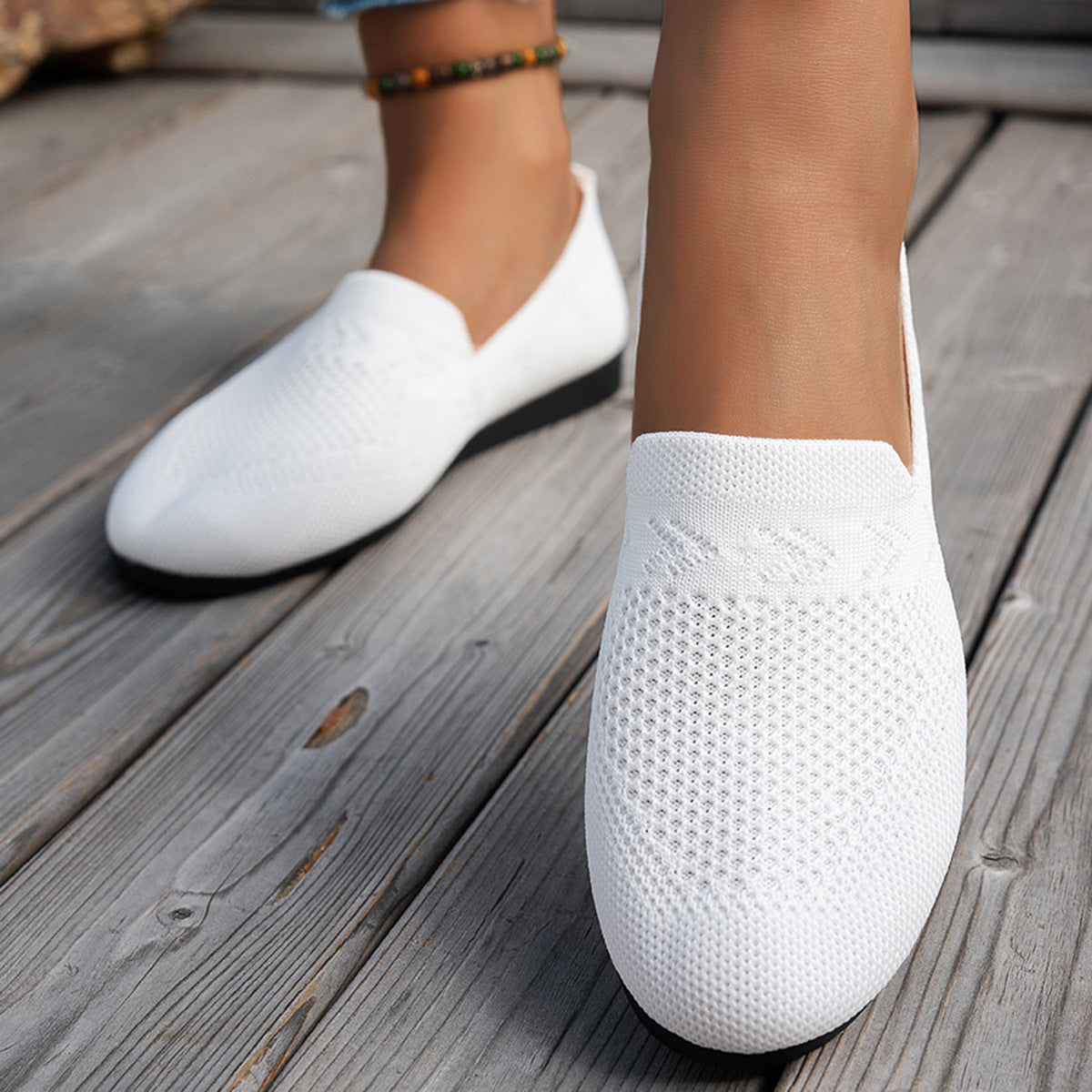 Damen komfortable Slipper mit innovativem Strickdesign R&B