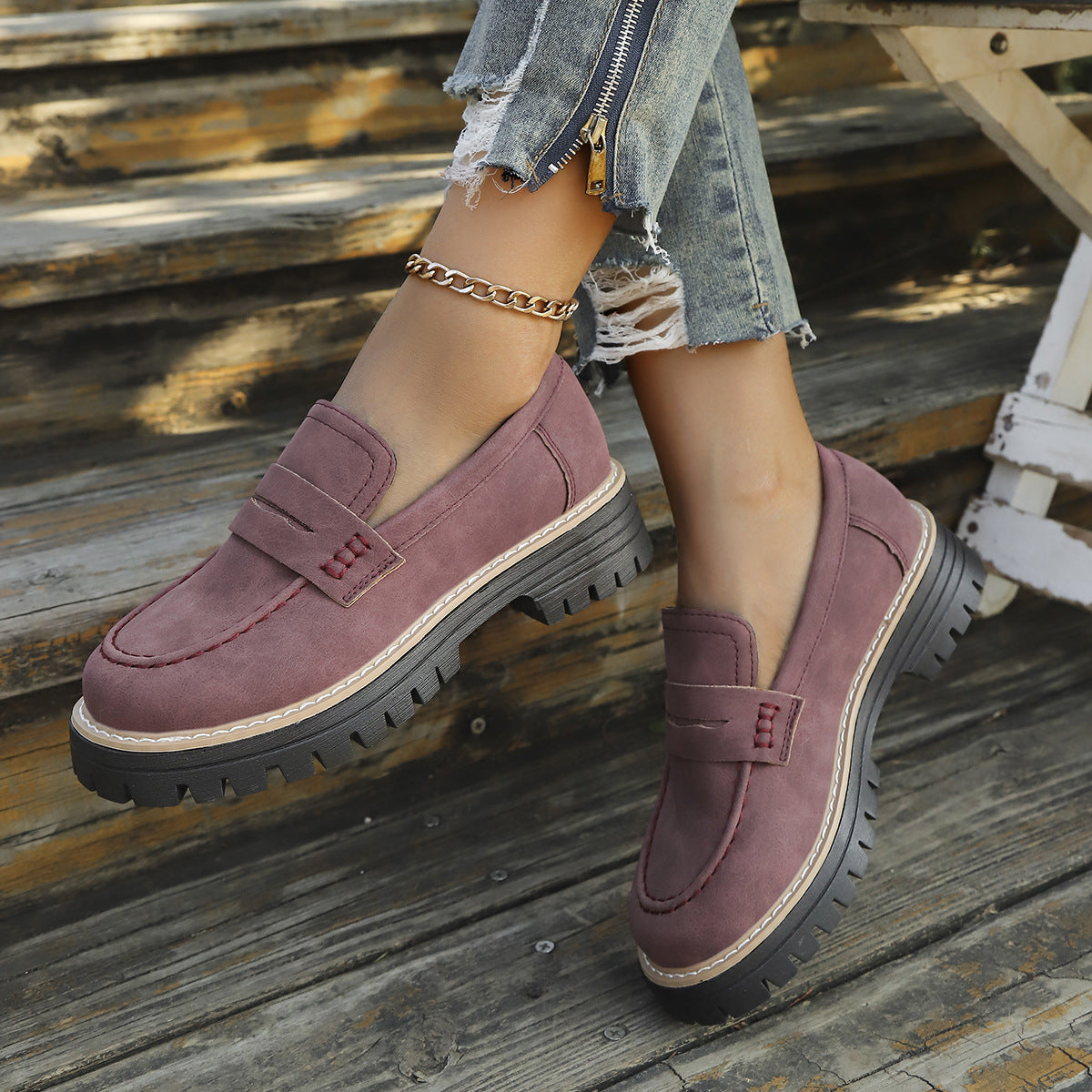 Damen Mokassins mit robustem Profil und trendigem Design R&B