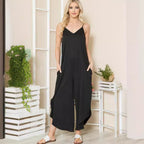 Damen luftiger Jumpsuit mit Taschen und langem Schnitt R&B