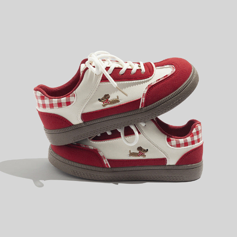 Damen modische Sneakers mit verspieltem Hunde-Design und bequemer Dämpfung R&B