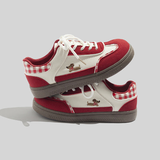 Damen modische Sneakers mit verspieltem Hunde-Design und bequemer Dämpfung R&B
