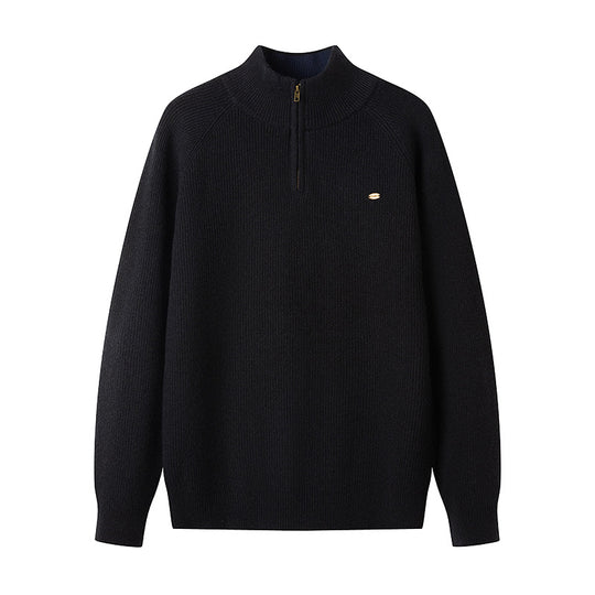 Herren Strickpullover mit halbem Reißverschluss R&B