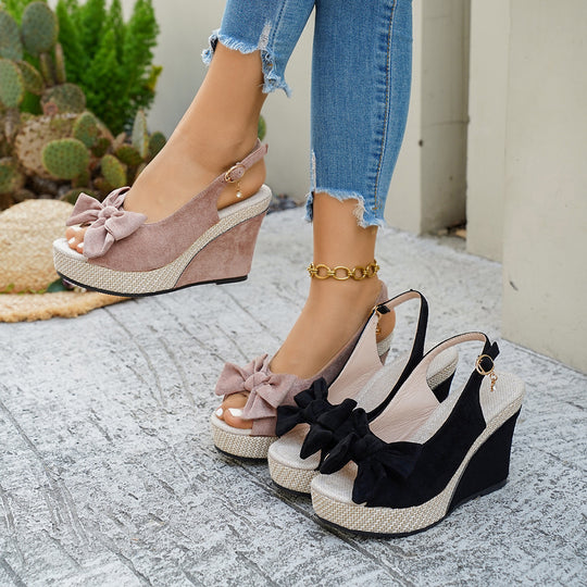 Damen Wedge-Pumps mit Schleifen Detail R&B