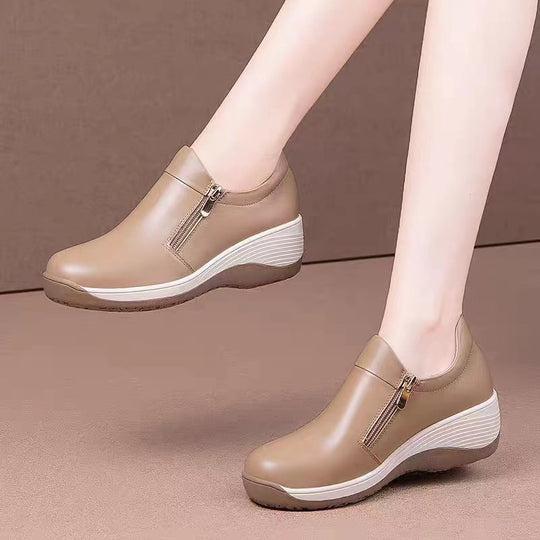 Damen Komfortable Slip-On Schuhe mit modischem Reißverschluss und gedämpfter Sohle R&B