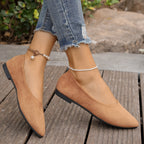 Damen Ballerinas im eleganten V-Ausschnitt und weichem Wildleder-Look R&B