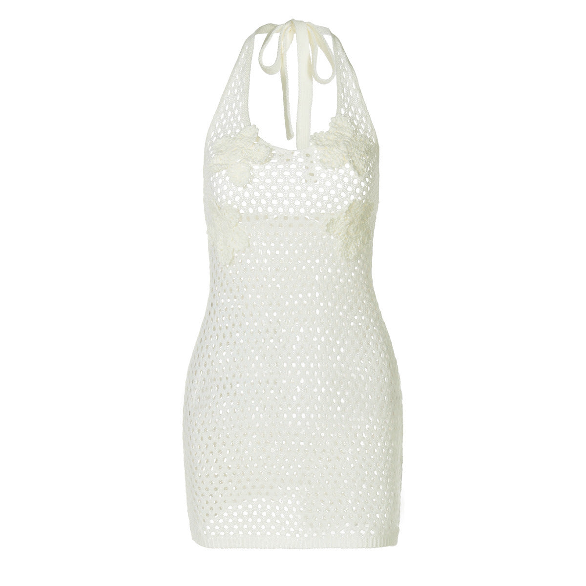 Damen Handgehäkeltes Strandkleid mit floralen Akzenten R&B