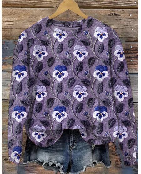 R&B | Lässiger Floral-Print-Pullover
