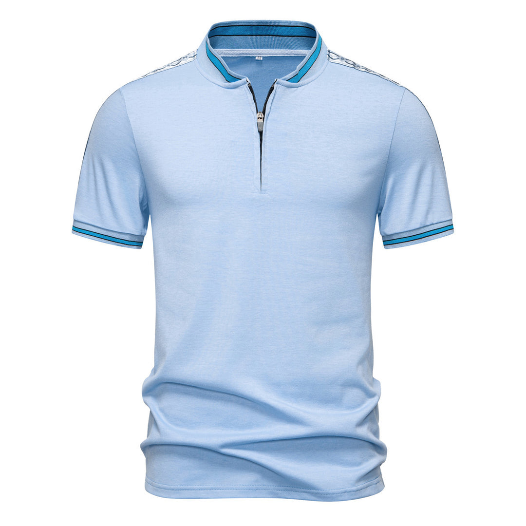Herren Poloshirt mit hochwertigem Stehkragen und praktischem Reißverschluss R&B