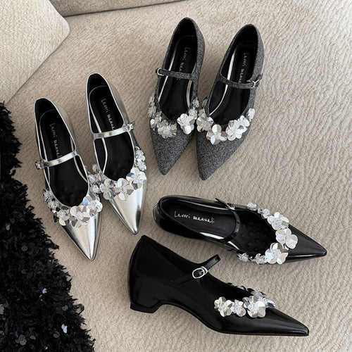 Damen Ballerina-Schuhe mit zartem Floraldetail und elegantem Riemchen R&B
