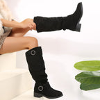 Damen modische Overknee-Stiefel aus Wildleder R&B