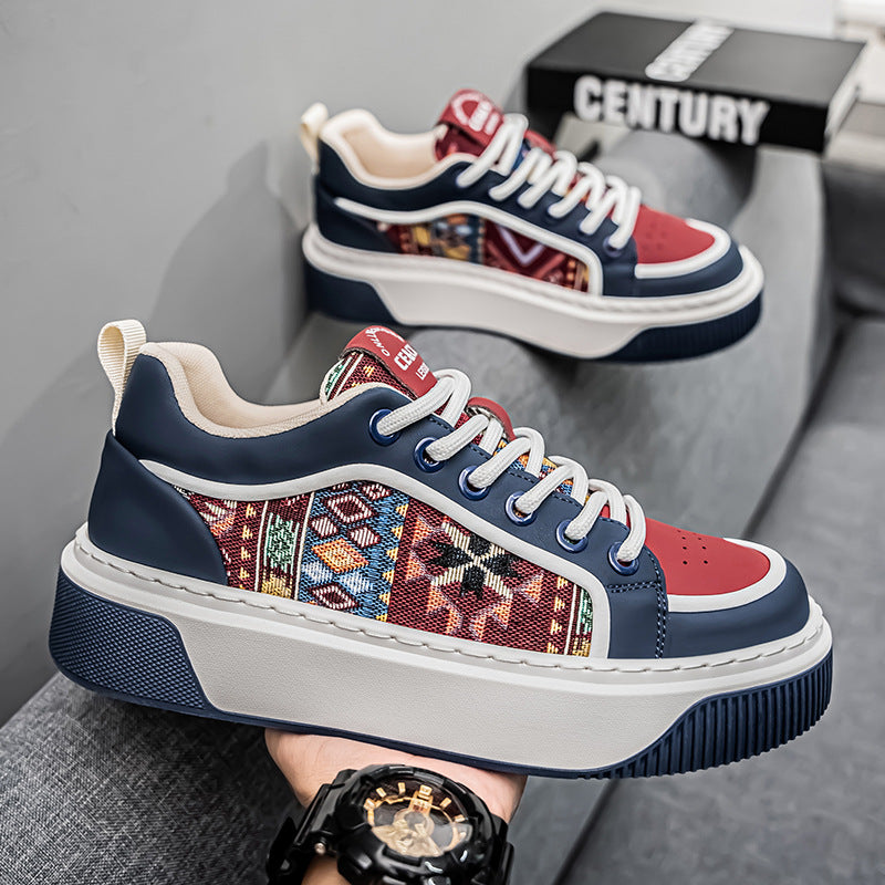 Damen modische Sneakers mit einzigartigem Ethno-Design und bequemer Plattformsohle R&B