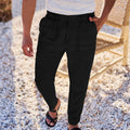Herren lässige Freizeithose mit elastischem Bund und seitlichen Taschen R&B