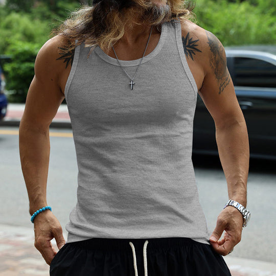 Herren Muskelshirt mit atmungsaktivem Rippenstrick R&B