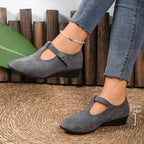 Damen Komfortable Ballerinas mit verstellbarem Riemen R&B