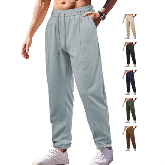 Damen nan elegante Jersey-Hose mit Bügelfalte Tunnelzugbund und schmaler Beinführung R&B