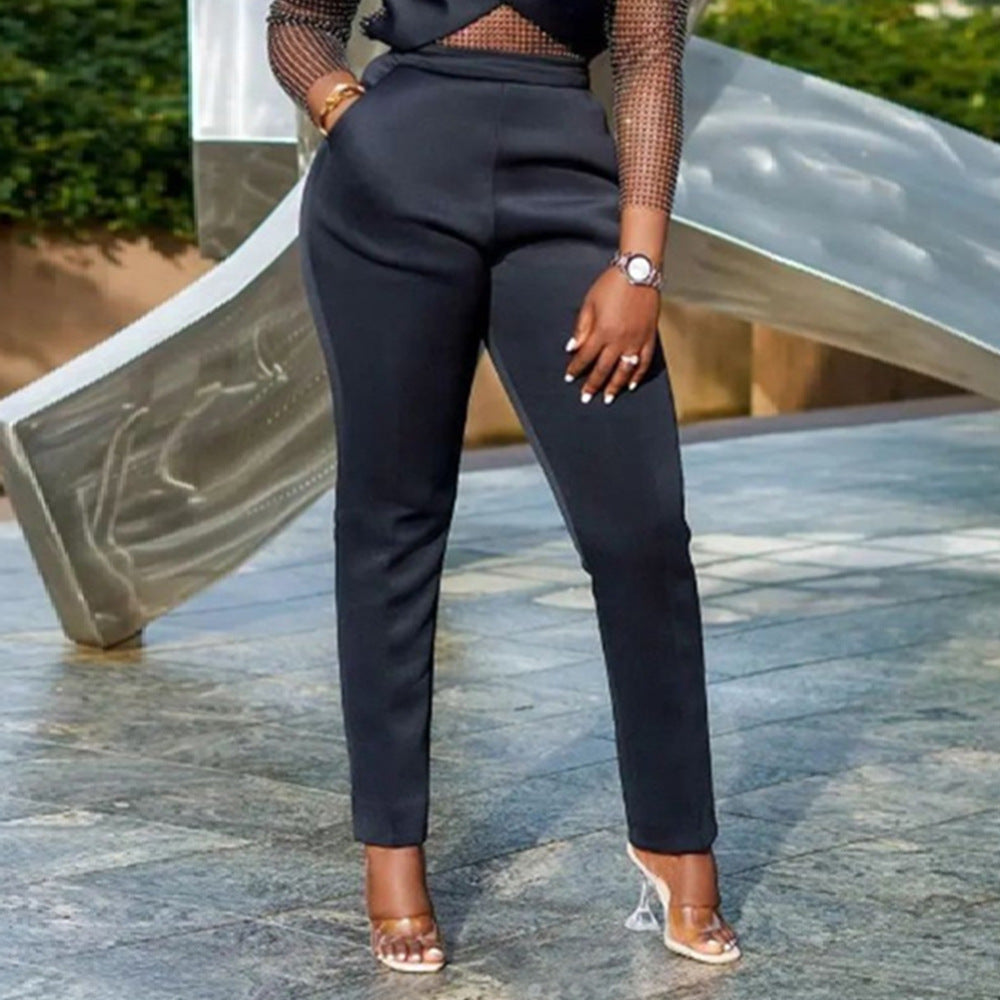 Damen elegante und bequeme hochtaillierte Hose R&B