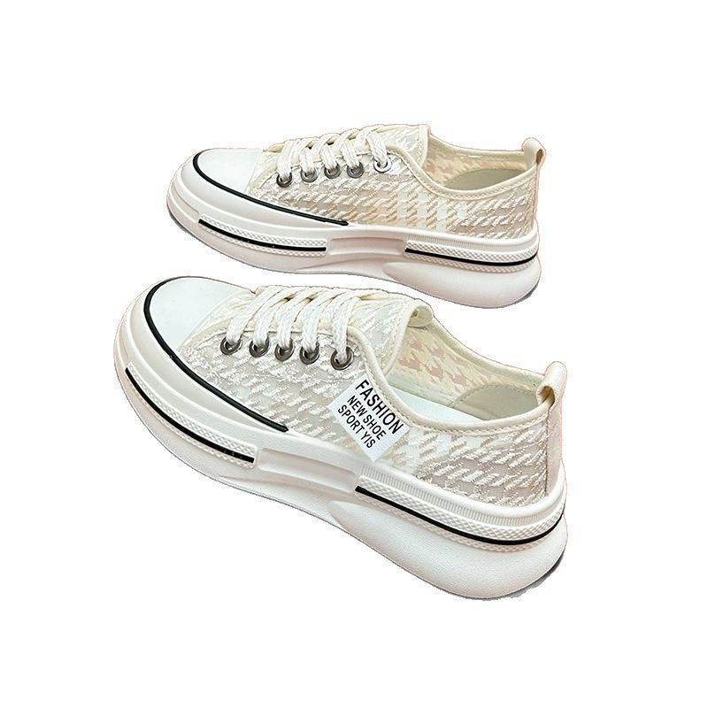 Damen Modische Plateau-Sneaker mit eleganter Textur und atmungsaktiver Oberflächenstruktur R&B