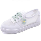Damen lässige Sneaker mit buntem Blumenmotiv