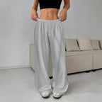Damen Weit geschnittene Stoffhose mit elastischem Bund und komfortablem Schnitt R&B