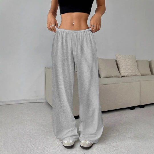 Damen Weit geschnittene Stoffhose mit elastischem Bund und komfortablem Schnitt R&B