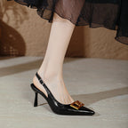 Damen Slingback Pumps mit eleganter Schnallenapplikation