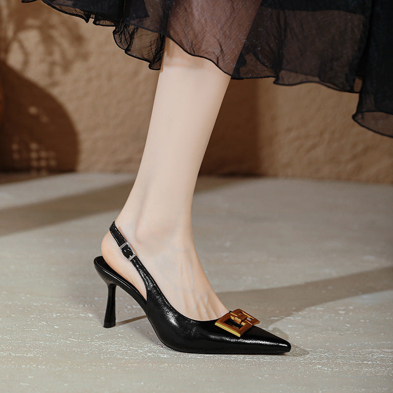 Damen Slingback Pumps mit eleganter Schnallenapplikation