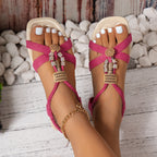Damen Zierliche Sandalen mit dekorativen Anhängern R&B