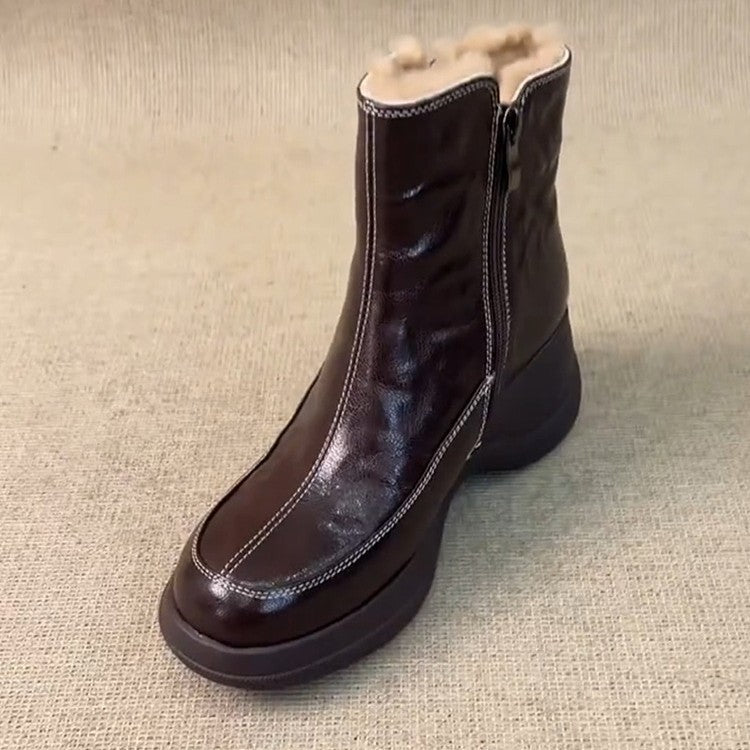 Damen modische Winterstiefel mit bequemer Innenpolsterung und rutschfester Sohle R&B