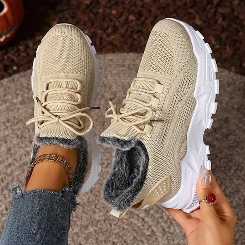 Damen Sportliche und warme Sneakers mit kuscheligem Innenfutter R&B