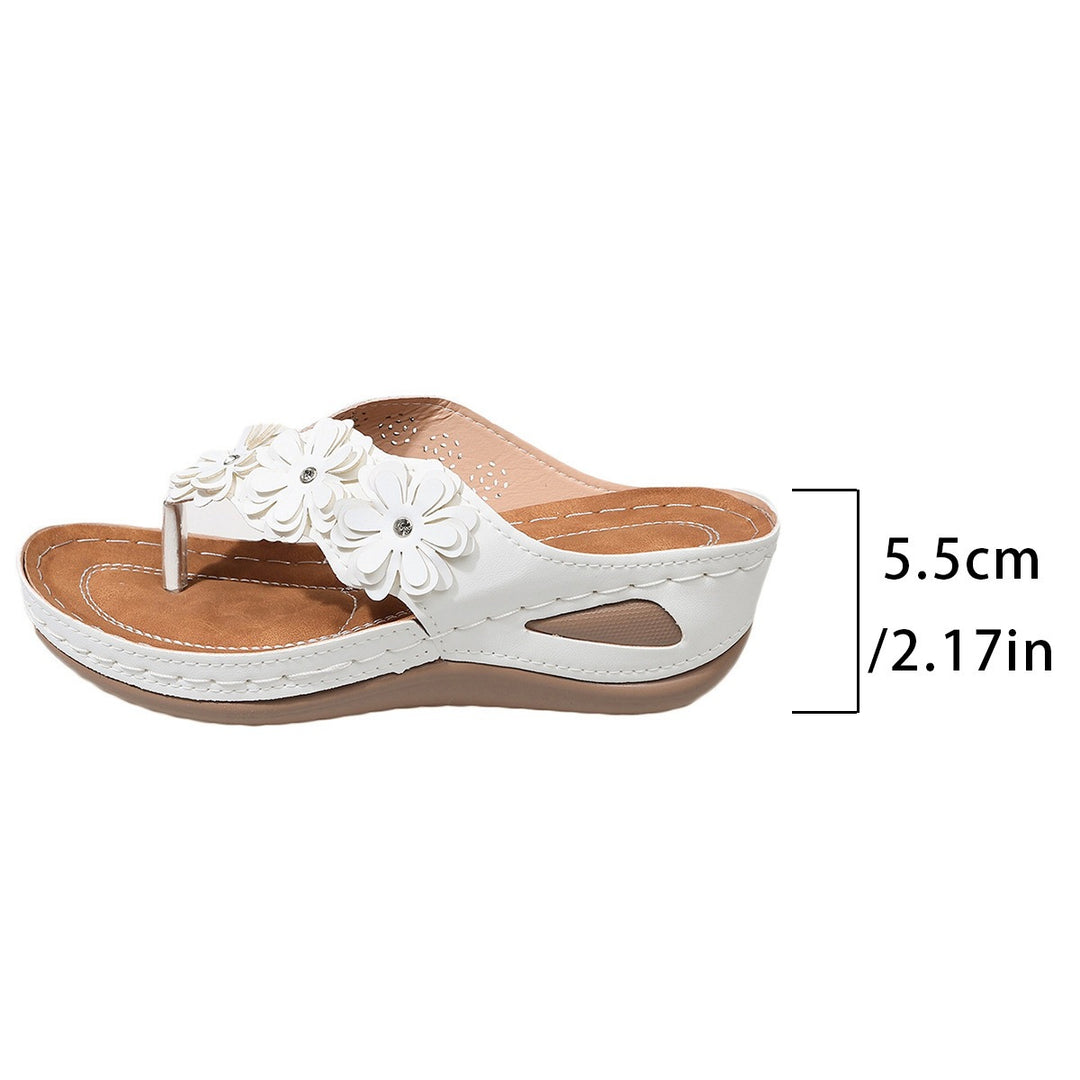 Damen Wedge-Pantoletten mit floralen Details und komfortablem Fußbett R&B