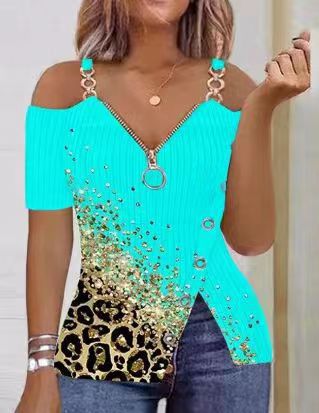 Damen Modisches Oberteil mit asymmetrischem Schnitt und Glitzerdetails R&B