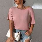 Damen lässiges Oberteil mit schickem Schulterdesign und weichem Material R&B