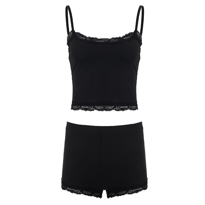 Damen luxuriöses Nachtwäsche-Set mit Spitzenakzenten R&B