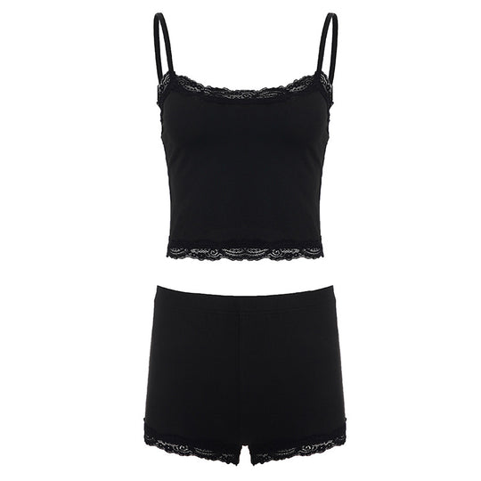 Damen luxuriöses Nachtwäsche-Set mit Spitzenakzenten R&B