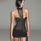 Damen Glamouröses Minikleid mit raffinierten Cut-Out-Details R&B
