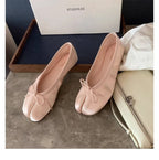 Damen Ballerinas mit modischem Punkte-Design und dekorativem Schleifenakzent R&B