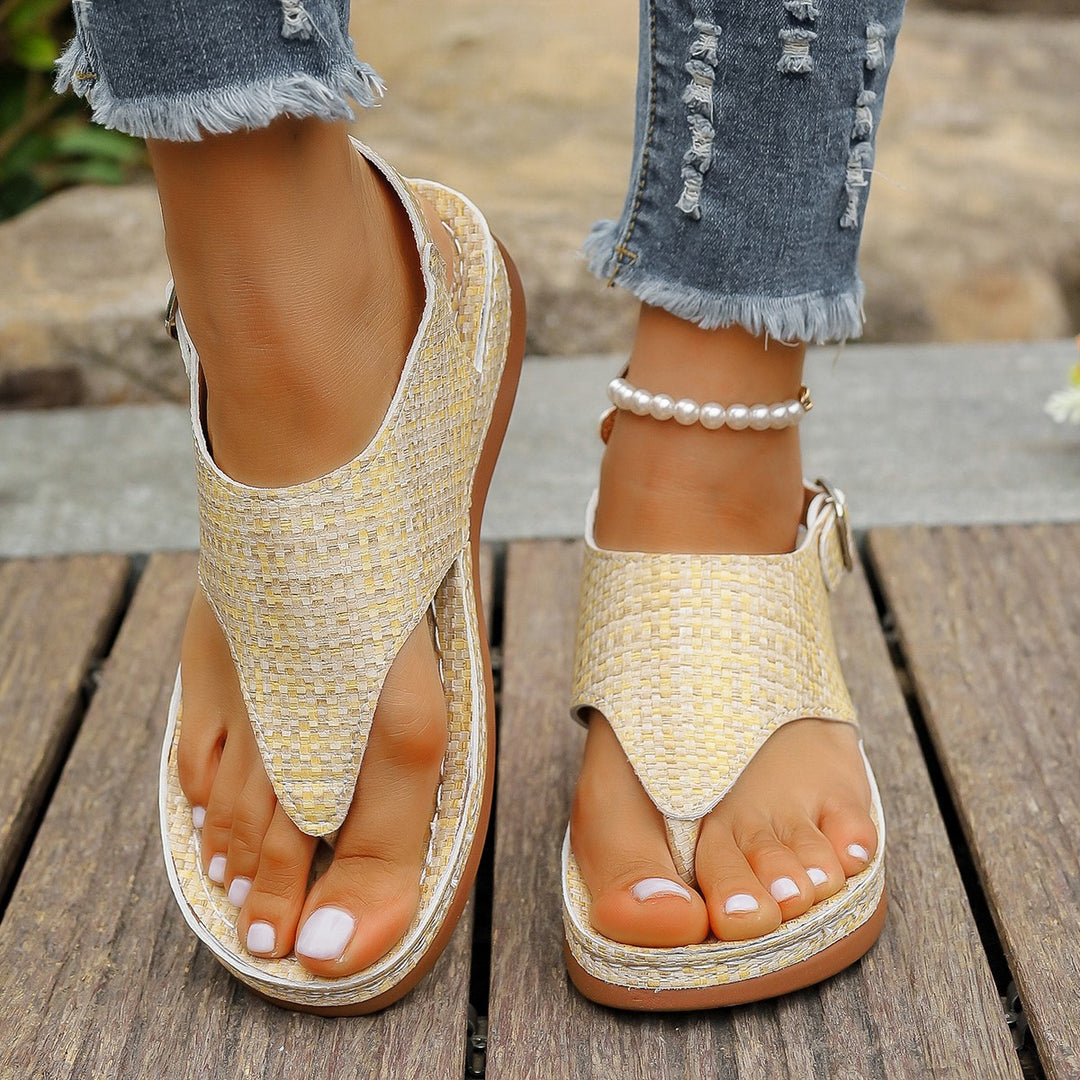 Damen komfortable Keil-Sandalen mit verstellbaren Riemen R&B