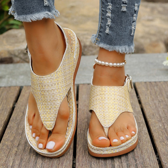 Damen komfortable Keil-Sandalen mit verstellbaren Riemen R&B