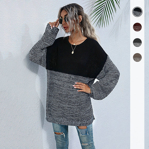 Damen Oversized Strickpullover mit modernem Farbverlauf R&B