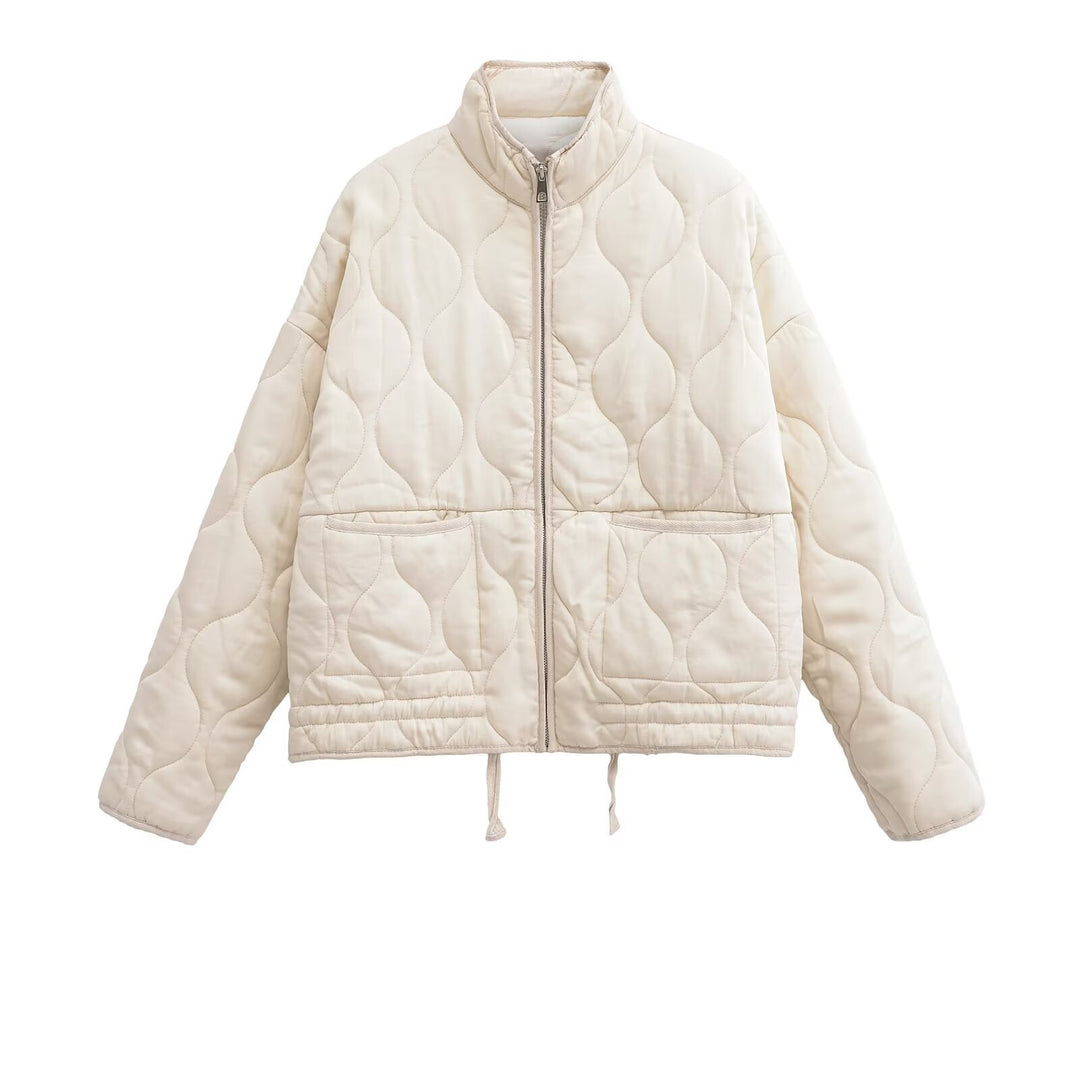 Damen gesteppte Übergangsjacke mit hohem Kragen und praktischen Taschen R&B