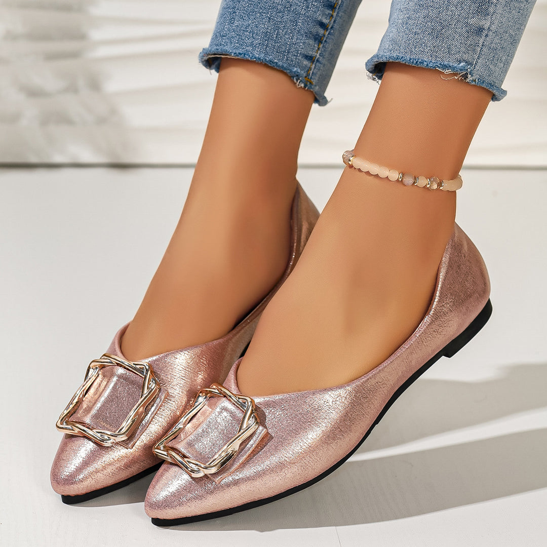Damen elegante Ballerinas mit Dekorativem Schmuckdetail R&B