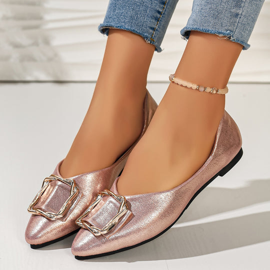 Damen elegante Ballerinas mit Dekorativem Schmuckdetail R&B