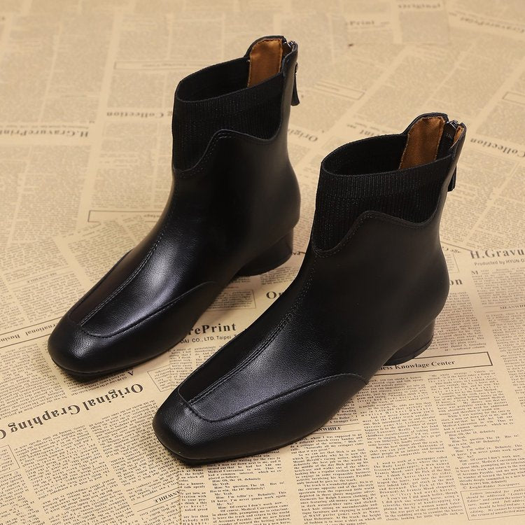 Damen elegante Chelsea-Stiefeletten mit flexiblem Stretch-Einsatz R&B