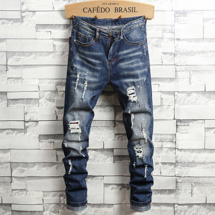 Herren Ripped Denim Jeans im urbanen Style R&B