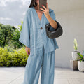 Damen Elegante Kimono-Jacke mit weiten Ärmeln und lockerer Passform R&B