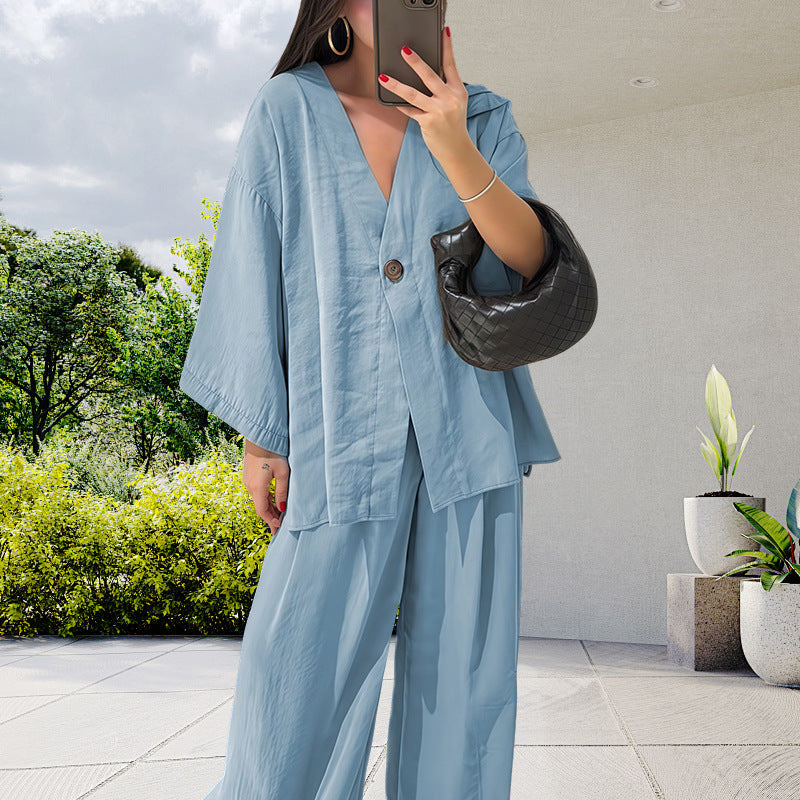 Damen Elegante Kimono-Jacke mit weiten Ärmeln und lockerer Passform R&B