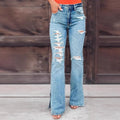 Damen Ripped Flared Jeans R&B