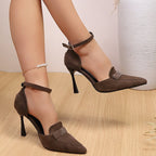 Damen Elegante High-Heel Sandalen mit verstellbarem Knöchelriemen R&B