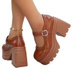 Damen Komfortable Plateaustiefel