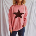 Damen lässiger Pullover mit auffälligem Sternmuster R&B